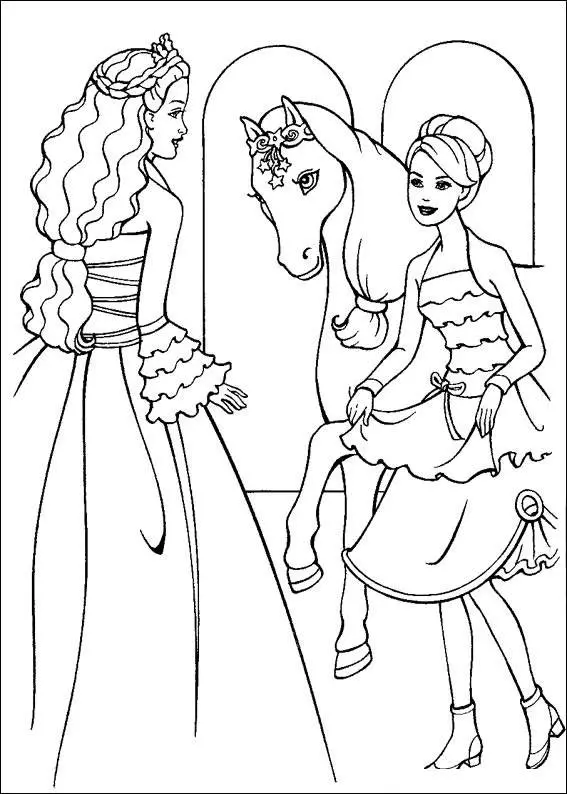 Barbie and The Magic Pegasus Children Coloring Pages 7