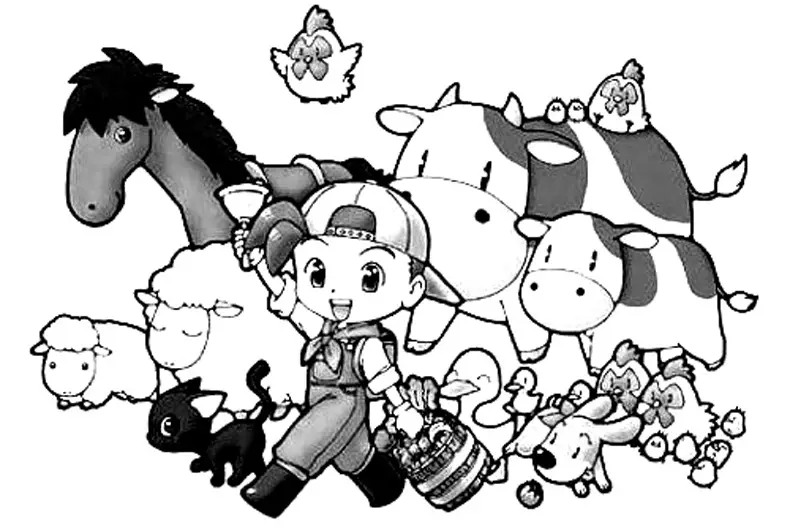 Harvest Moon Children Coloring Pages 1